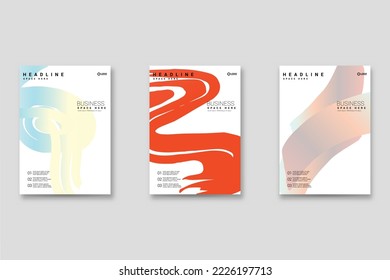 Abstract background set, grunge texture. Minimalistic art, brush strokes style. Design for card, brochure, banner idea, book cover, booklet print, flyer sheet a4. Collage page, web header template.