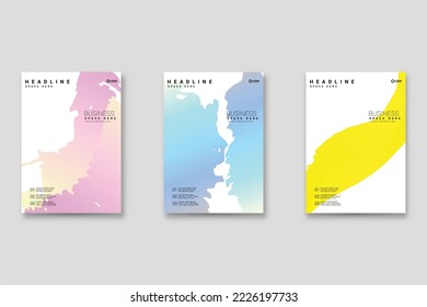 Abstract background set, grunge texture. Minimalistic art, brush strokes style. Design for card, brochure, banner idea, book cover, booklet print, flyer sheet a4. Collage page, web header template.