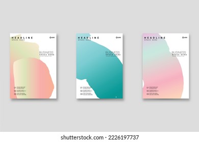 Abstract background set, grunge texture. Minimalistic art, brush strokes style. Design for card, brochure, banner idea, book cover, booklet print, flyer sheet a4. Collage page, web header template.