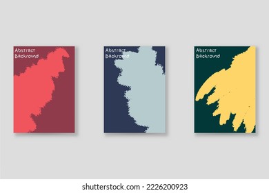 Abstract background set, grunge texture. Minimalistic art, brush strokes style. Design for card, brochure, banner idea, book cover, booklet print, flyer sheet a4. Collage page, web header template.