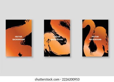 Abstract background set, grunge texture. Minimalistic art, brush strokes style. Design for card, brochure, banner idea, book cover, booklet print, flyer sheet a4. Collage page, web header template.