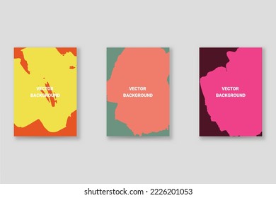 Abstract background set, grunge texture. Minimalistic art, brush strokes style. Design for card, brochure, banner idea, book cover, booklet print, flyer sheet a4. Collage page, web header template.