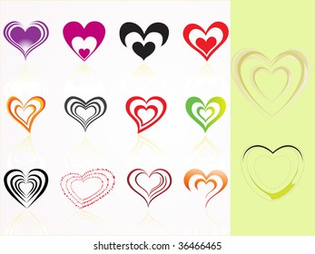 abstract background with set of heart