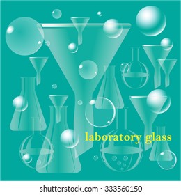abstract background with set of  laboratory glass