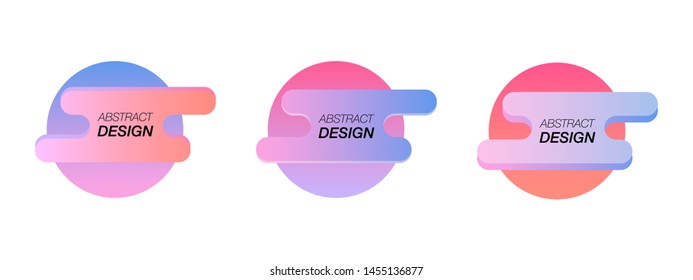 Abstract background. Set of liquid color  geometric shapes. Fluid gradient elements for minimal banner, logo, social, presentation, flyer, brochure,  template. Creative design. Vector illustration.