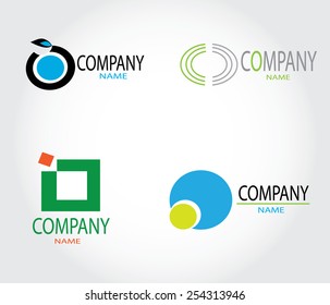 abstract background with a set of logos,symbols used in the names of companies