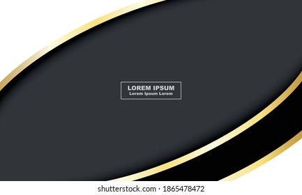 fondo abstracto conjunto de tarjetas negras de lujo con arcos de regalo de oro