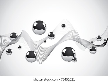 Abstract background of a set of metal balls