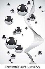 Abstract background of a set of metal balls