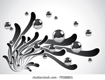 Abstract background of a set of metal balls