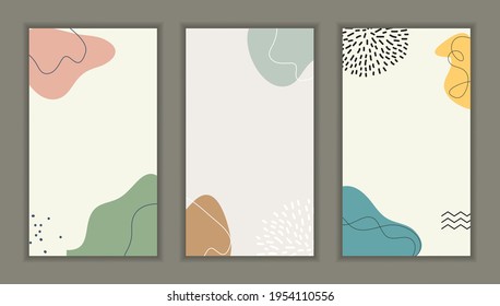 Abstract background set with minimal design element for business card, invitation, promotion poster, story in social network. Vector illustration EPS10
