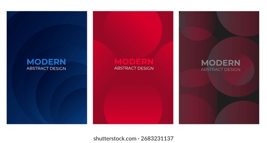 Conjunto de fondo Abstractas con diseño moderno, colores vibrantes y Formas de círculo geométrico dinámico para cubiertas.