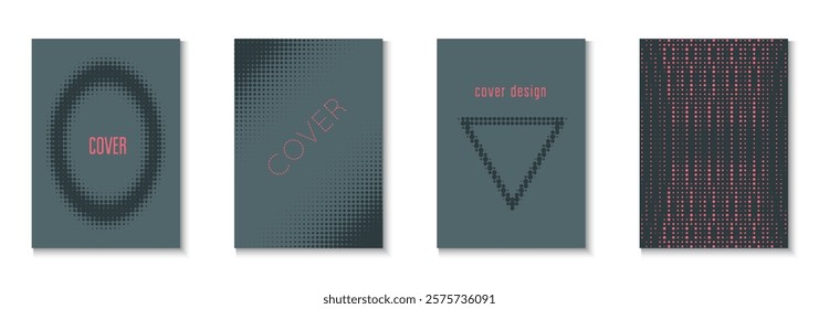 Abstract Background Set. Modern Tech With Simple Shapes. Dynamic Design For Hipster Folder. Book Flyer. Minimalist Business Pattern. Geometric Music Poster. Trendy Abstract Background