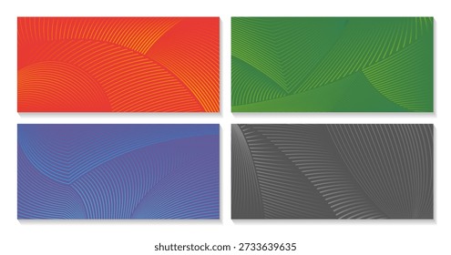 Abstract Background Set With Organic Line Patterns Isolated On A White Background. Vector Illustration.