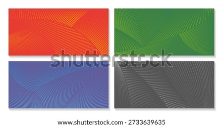 Abstract Background Set With Organic Line Patterns Isolated On A White Background. Vector Illustration.