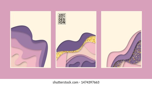 Abstract background set in paper cut style