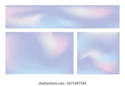 Conjunto De Fondo Abstractas De Mezcla De Gradiente De Color Pastel. Ilustración de fondo de Vector.