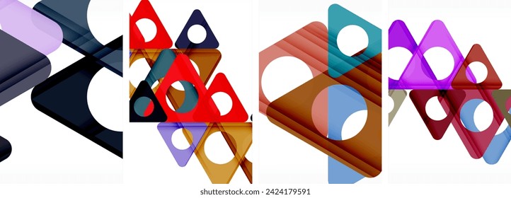 Abstract background set, showcasing a dynamic interplay of triangles. Fusion of modern design and geometric allure