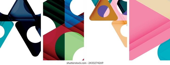 Abstract background set, showcasing a dynamic interplay of triangles. Fusion of modern design and geometric allure