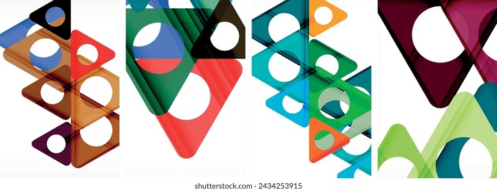 Abstract background set, showcasing a dynamic interplay of triangles. Fusion of modern design and geometric allure