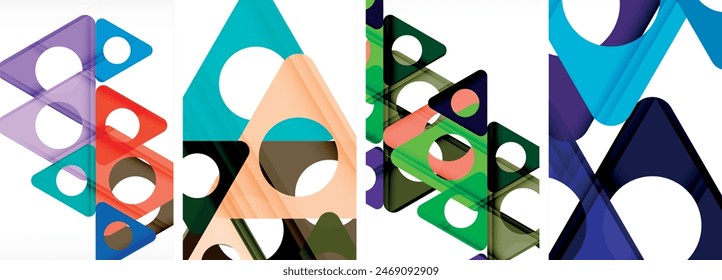 Abstract background set, showcasing a dynamic interplay of triangles. Fusion of modern design and geometric allure