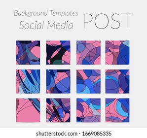 Abstract background set for social media post stories. Vector digital art backdrop. Wavy lines and grid texture. Optical art  pattern. Minimal modern design for marketing technology.
