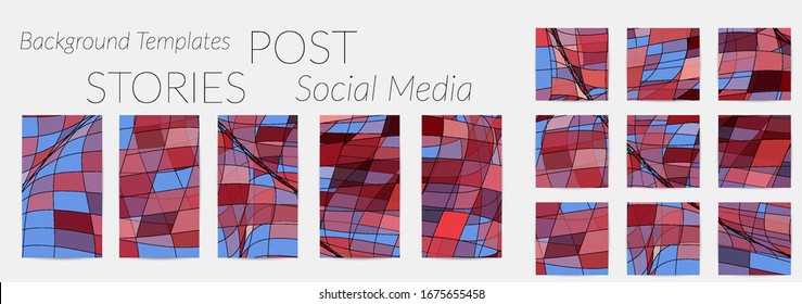 Antecedentes abstractos para las historias en los medios sociales. Fondo de arte digital vectorial. Líneas onduladas y textura de rejilla. Patrón de arte óptico. Diseño minimalista y moderno para la tecnología de marketing.