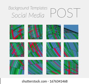 Abstract background set for social media post stories. Vector digital art backdrop. Wavy lines and grid texture. Optical art  pattern. Minimal modern design for marketing technology.