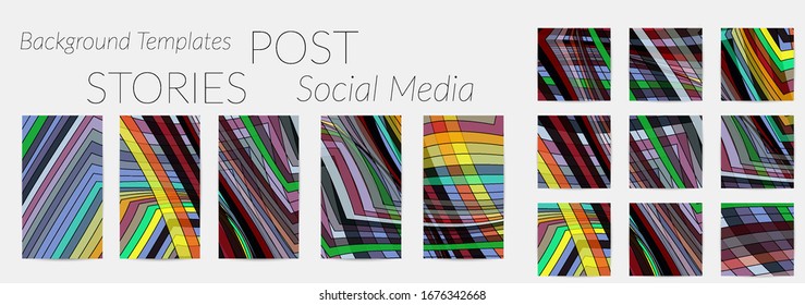 Abstrakter Hintergrund für Social Media-Post-Geschichten. Digitale Vektorillustration-Hintergrund. Wavy Linien und Gitterstruktur. Optisches Kunstmuster. Minimal modernes Design für Marketing-Technologie.