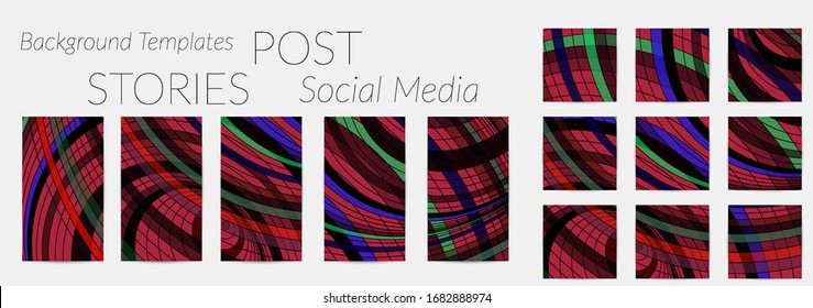 Abstrakter Hintergrund für Social Media-Post-Geschichten. Digitale Vektorillustration-Hintergrund. Wavy Linien und Gitterstruktur. Optisches Kunstmuster. Minimal modernes Design für Marketing-Technologie.
