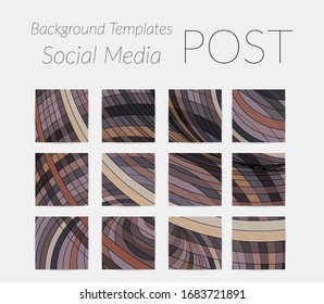 Abstract background set for social media post stories. Vector digital art backdrop. Wavy lines and grid texture. Optical art  pattern. Minimal modern design for marketing technology.