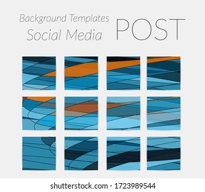 Abstract background set for social media post stories. Vector digital art backdrop. Wavy lines and grid texture. Optical art  pattern. Minimal modern design for marketing technology.