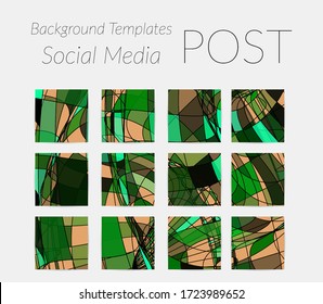Abstract background set for social media post stories. Vector digital art backdrop. Wavy lines and grid texture. Optical art  pattern. Minimal modern design for marketing technology.