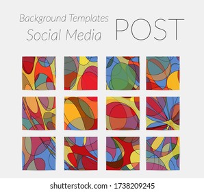 Abstract background set for social media post stories. Vector digital art backdrop. Wavy lines and grid texture. Optical art  pattern. Minimal modern design for marketing technology.