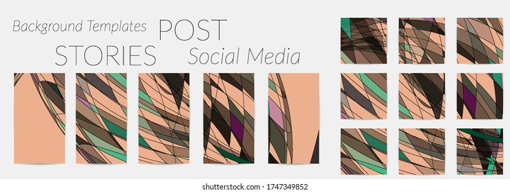 Antecedentes abstractos de las historias en los medios sociales. Fondo de arte digital vectorial. Líneas onduladas y textura de cuadrícula. Patrón de arte óptico. Diseño minimalista y moderno para la tecnología de marketing.