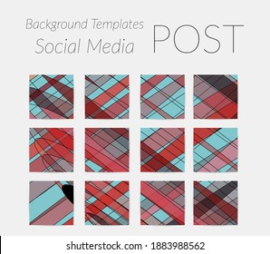 Abstract background set for social media post stories. Vector digital art backdrop. Wavy lines and grid texture. Optical art  pattern. Minimal modern design for marketing technology.