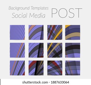 Abstract background set for social media post stories. Vector digital art backdrop. Wavy lines and grid texture. Optical art  pattern. Minimal modern design for marketing technology.