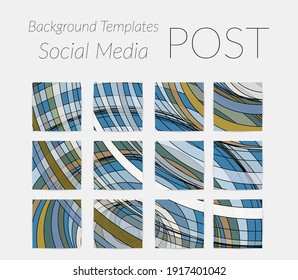 Abstract background set for social media post stories. Vector digital art backdrop. Wavy lines and grid texture. Optical art  pattern. Minimal modern design for marketing technology.