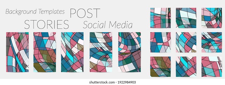 Antecedentes abstractos de las historias en los medios sociales. Fondo de arte digital vectorial. Líneas onduladas y textura de cuadrícula. Patrón de arte óptico. Diseño minimalista y moderno para la tecnología de marketing.