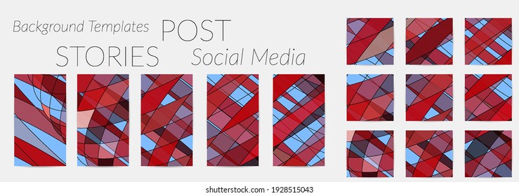Abstract background set for social media post stories. Vector digital art backdrop. Wavy lines and grid texture. Optical art  pattern. Minimal modern design for marketing technology.