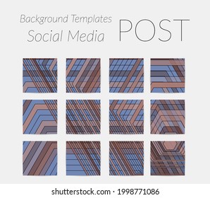 Abstract background set for social media post stories. Vector digital art backdrop. Wavy lines and grid texture. Optical art  pattern. Minimal modern design for marketing technology.