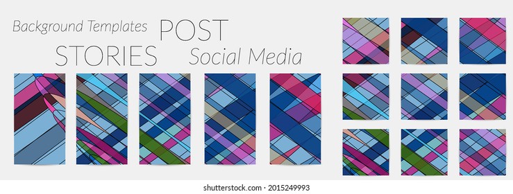 Antecedentes abstractos de las historias en los medios sociales. Fondo de arte digital vectorial. Líneas onduladas y textura de cuadrícula. Patrón de arte óptico. Diseño minimalista y moderno para la tecnología de marketing.