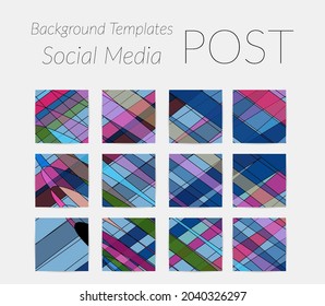 Abstract background set for social media post stories. Vector digital art backdrop. Wavy lines and grid texture. Optical art  pattern. Minimal modern design for marketing technology.