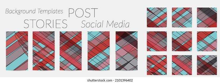 Antecedentes abstractos de las historias en los medios sociales. Fondo de arte digital vectorial. Líneas onduladas y textura de cuadrícula. Patrón de arte óptico. Diseño minimalista y moderno para la tecnología de marketing.