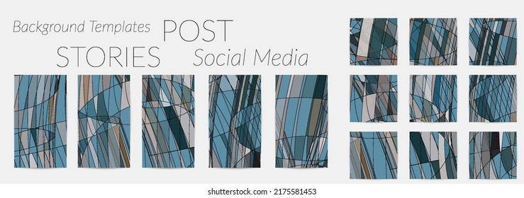 Abstract background set for social media post stories. Vector digital art backdrop. Wavy lines and grid texture. Optical art  pattern. Minimal modern design for marketing technology.