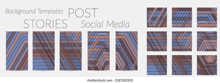 Antecedentes abstractos de las historias en los medios sociales. Fondo de arte digital vectorial. Líneas onduladas y textura de cuadrícula. Patrón de arte óptico. Diseño minimalista y moderno para la tecnología de marketing.