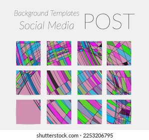 Abstract background set for social media post stories. Vector digital art backdrop. Wavy lines and grid texture. Optical art  pattern. Minimal modern design for marketing technology.