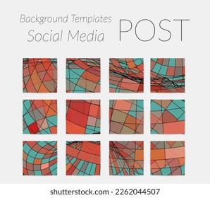 Abstrakter Hintergrund für Social Media-Post-Geschichten. Vektorgrafik-Hintergrund für digitale Kunst. Wavy Linien und Gitterstruktur. Optisches Kunstmuster. Minimal modernes Design für Marketing-Technologie.