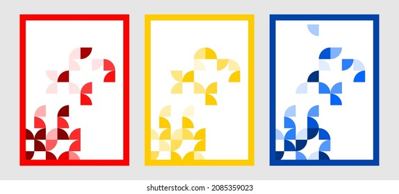 Abstract background set. Sphere segmentation concept. Vector background.
