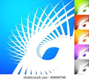 Abstract background set. Square format backgrounds with geometric element in 5 colors + grayscale version